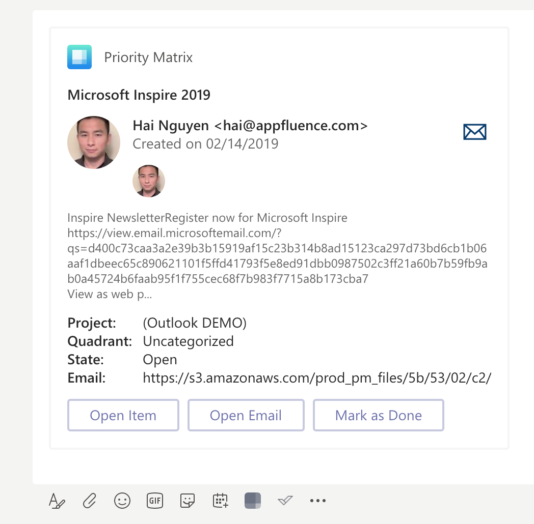 Access Outlook Emails in Microsoft Teams as Action Card