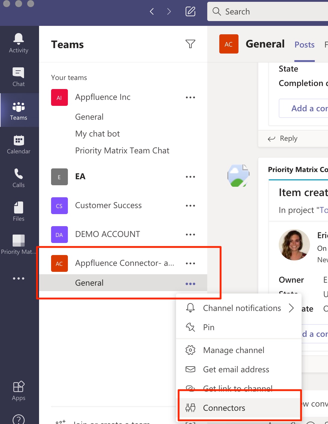 Create a channel for Priority Matrix connection