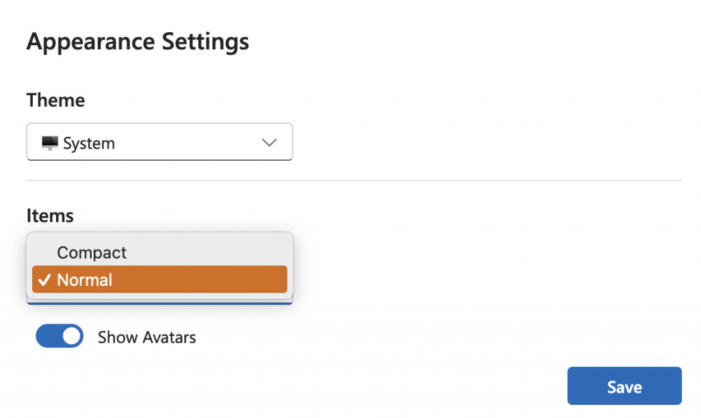 Choosing between compact and normal display mode in Priority Matrix
