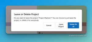 Deleting a PM project, or just leaving it