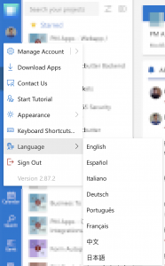 Changing the Priority Matrix language in the web app
