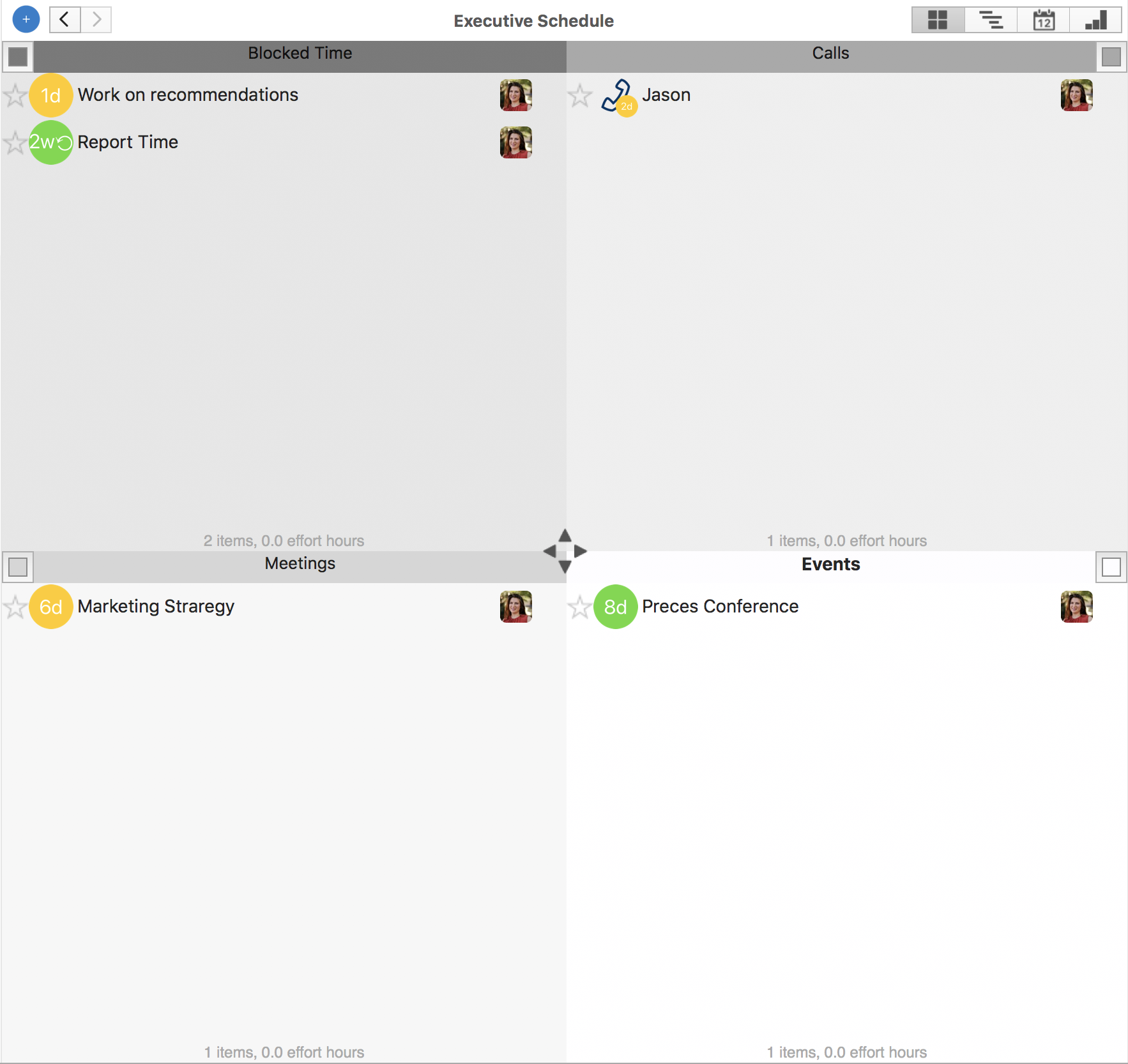 Executive schedule template