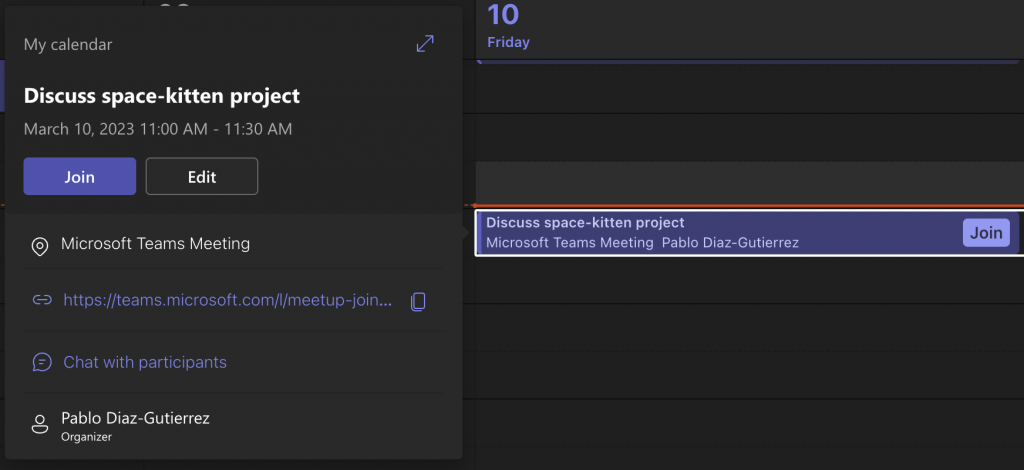 Edit the meeting details