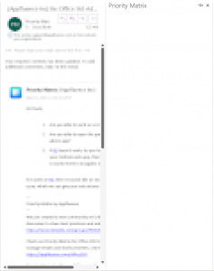 Priority Matrix for Outlook showing a blank panel