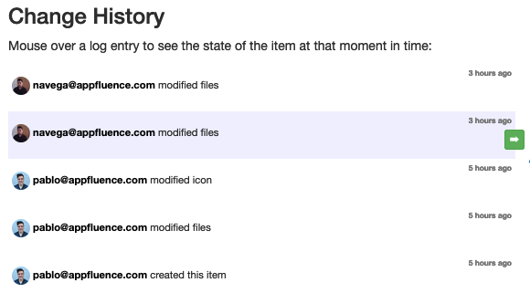 Restoring an old version of a Priority Matrix item