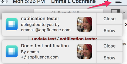 Priority Matrix notifications in a macOS computer